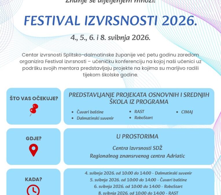 Naši učenici na Festivalu izvrsnosti 2026.!