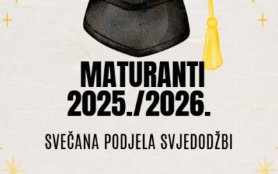 Svečana podjela svjedodžbi maturantima